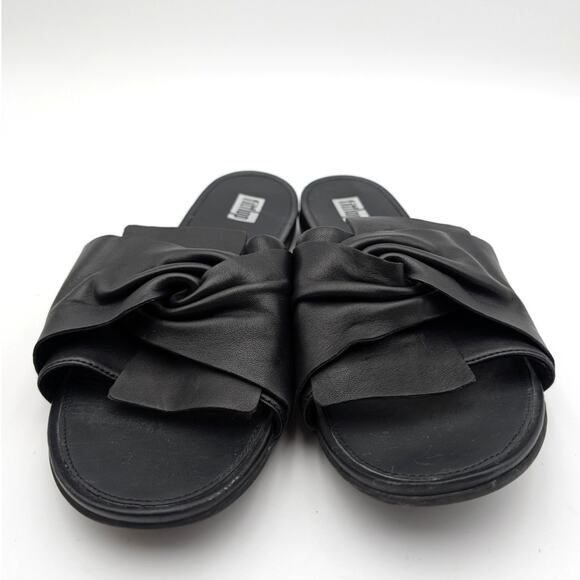 FitFlop Gracie Soft Twist Slide Sandals Women's Open Toe Black Size US10 EU42 - Picture 11 of 12